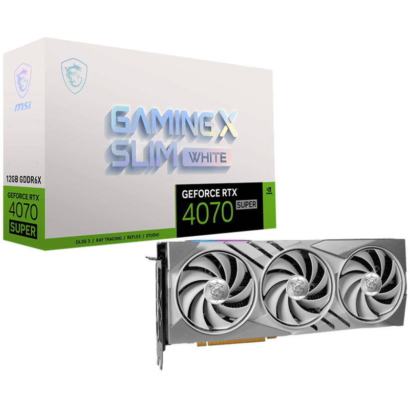 MSI GeForce RTX 4070 SUPER Gaming X Slim White 12GB GDDR6X PCI-Express Graphics