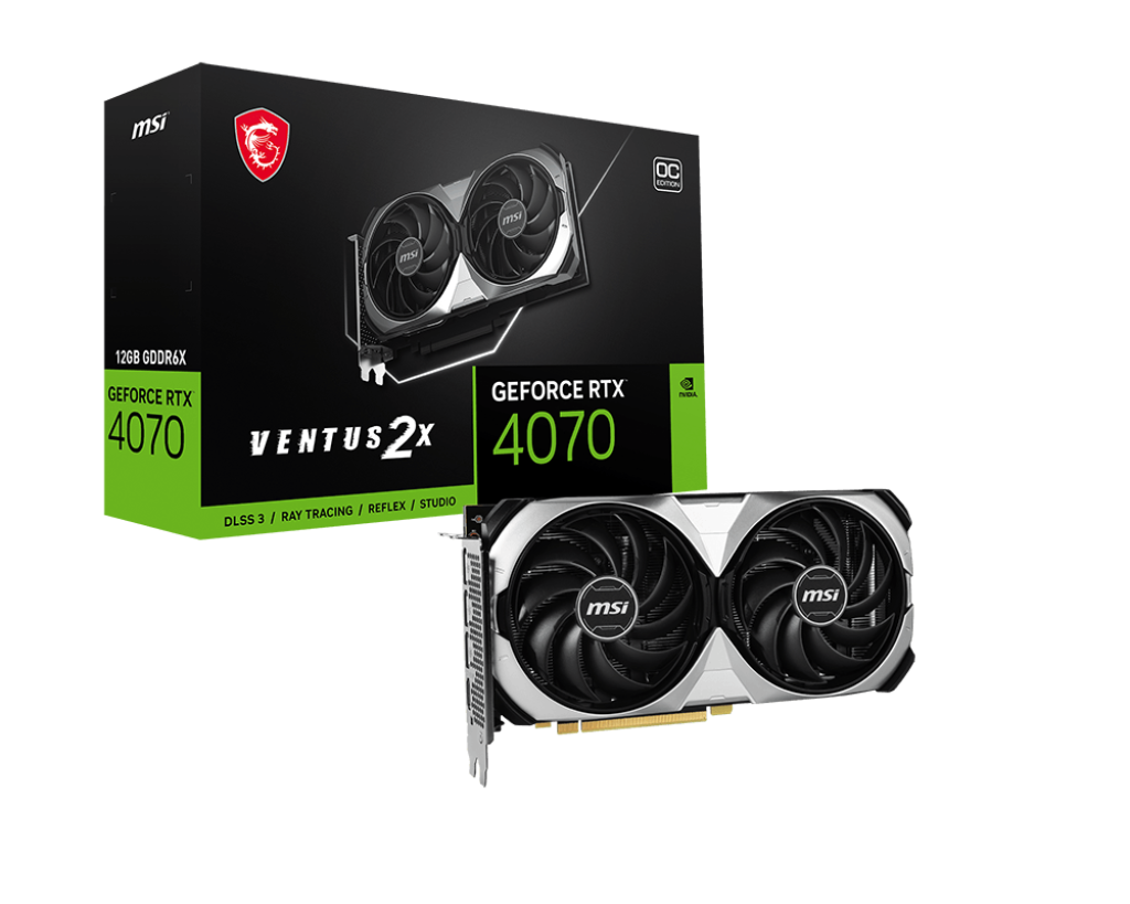 MSI GeForce RTX 4070 VENTUS 2X E1 OC 12GB GDDR6 PCI-Express Graphics Card