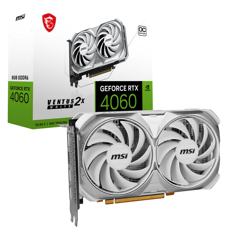 MSI - MSI GeForce RTX 4060 VENTUS 2X WHITE OC 8GB GDDR6X PCI-Express Graphics Card