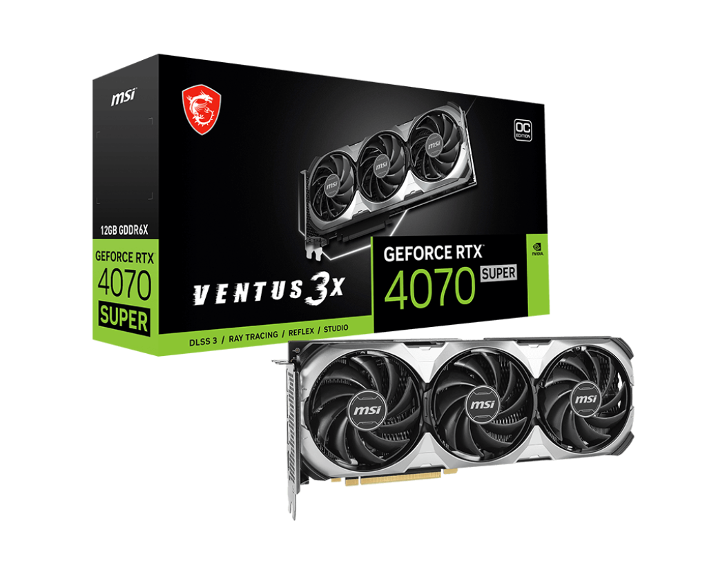 MSI RTX 4070 SUPER VENTUS 3X OC 12GB GDDR6X PCI-Express Graphics Card