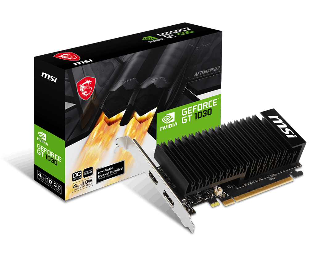 MSI - MSI NVIDIA GeForce GT 1030 4GHD4 LP OC 4GB DDR4 PCI-Express Graphics Card