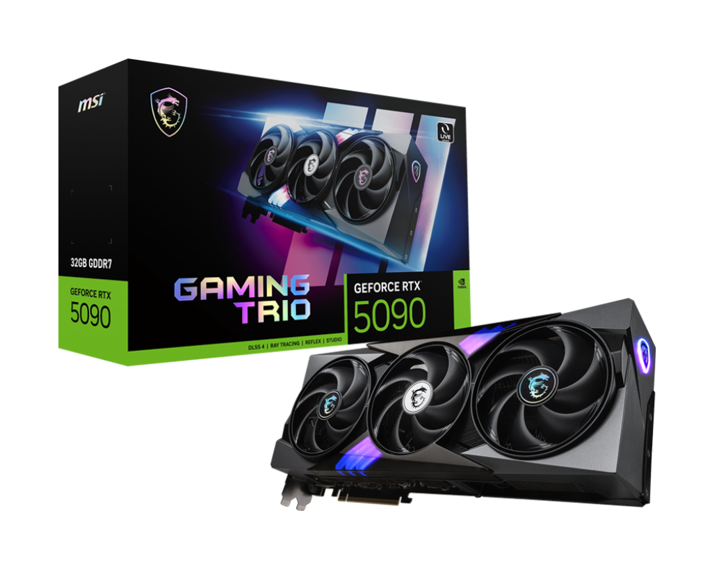 MSI GeForce RTX 5090 Gaming Trio 32GB GDDR7 PCI-Express Graphics Card - NVIDIA RTX 5090 graphics card from Overclockers