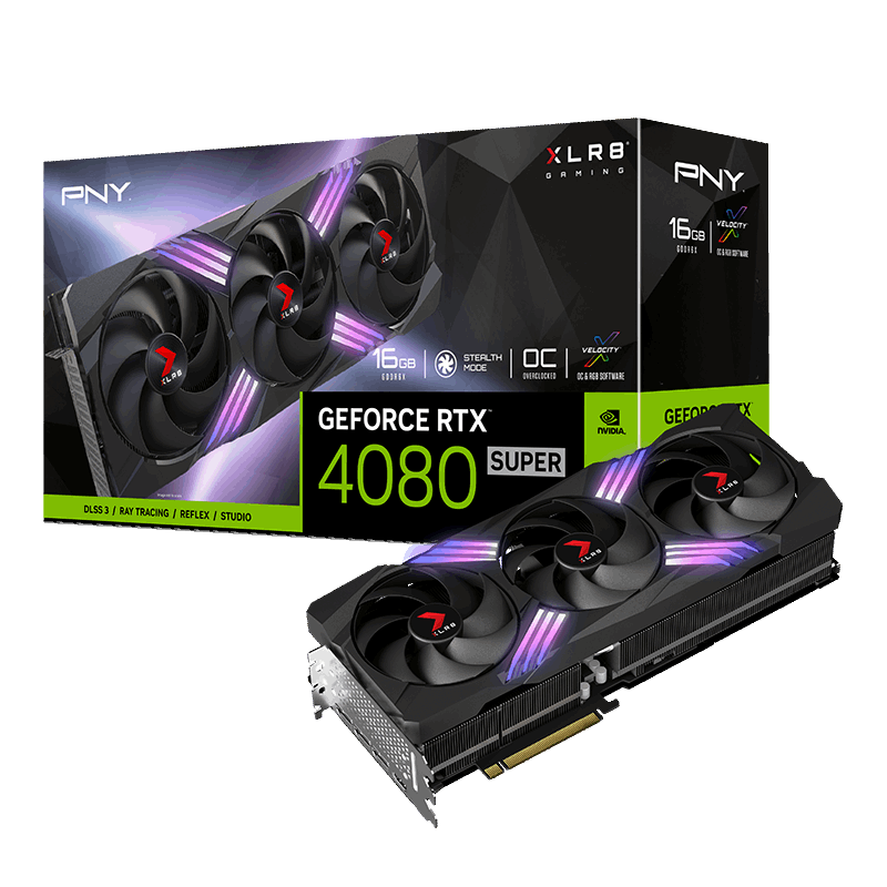 PNY GeForce RTX 4080 SUPER XLR8 OC RGB 16GB GDDR6X PCI-Express Graphics Card