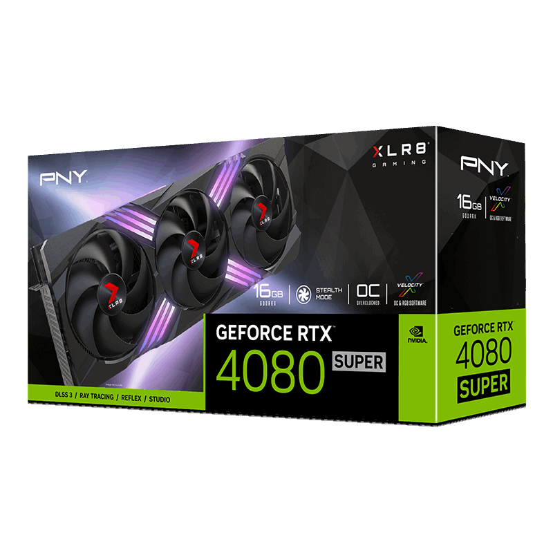 PNY - PNY GeForce RTX 4080 SUPER XLR8 OC RGB 16GB GDDR6X PCI-Express Graphics Card