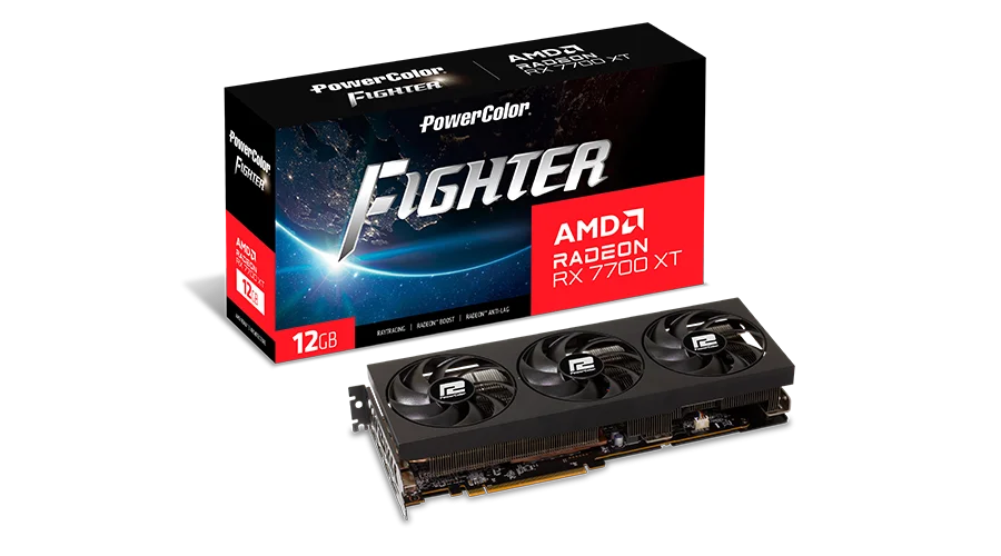 Powercolor Radeon RX 7700 XT Fighter 12GB GDDR6 PCI-Express Graphics Card