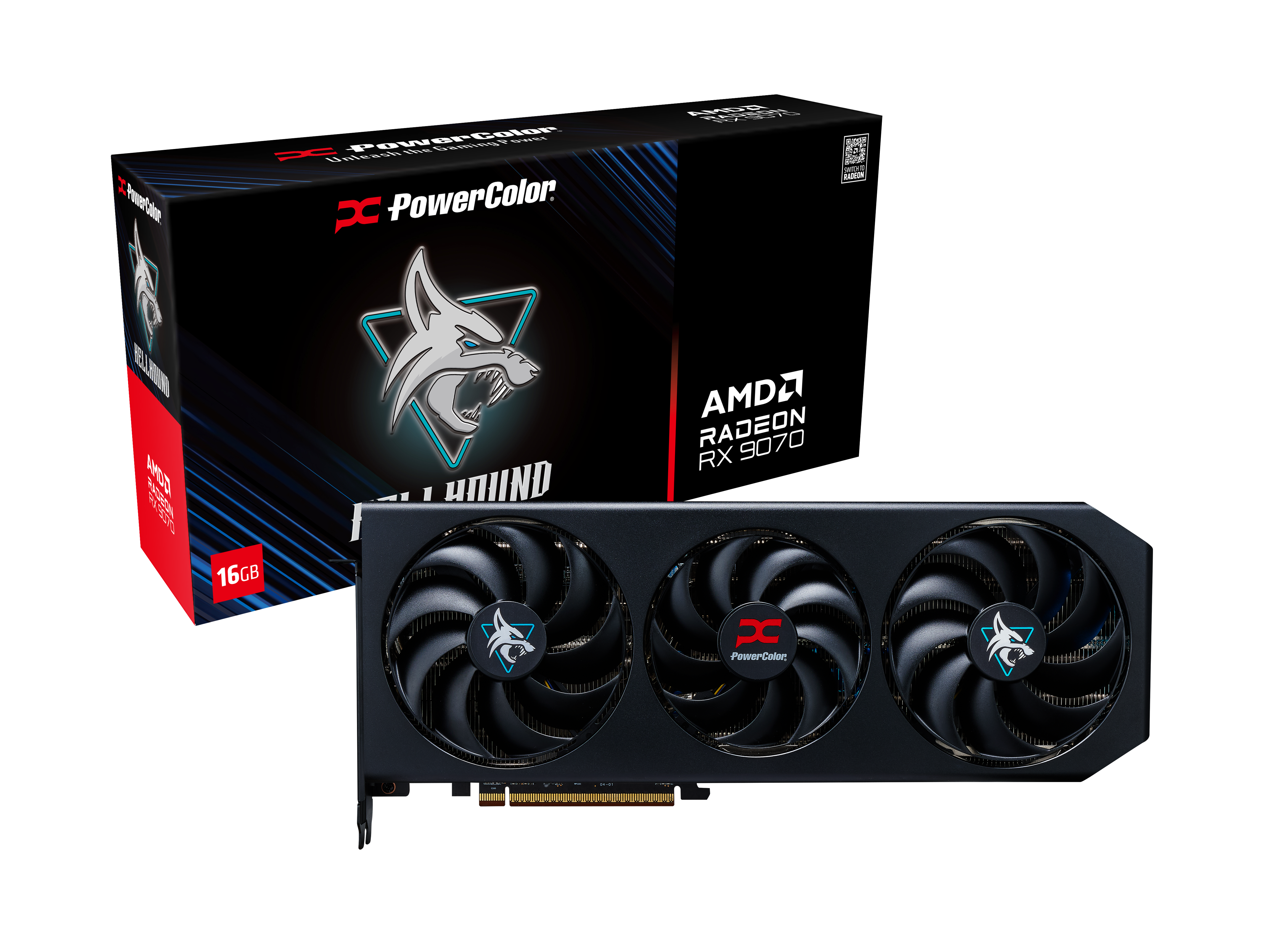 PowerColor Radeon RX 9070 Hellhound 16GB GDDR6 PCI-Express Graphics Card