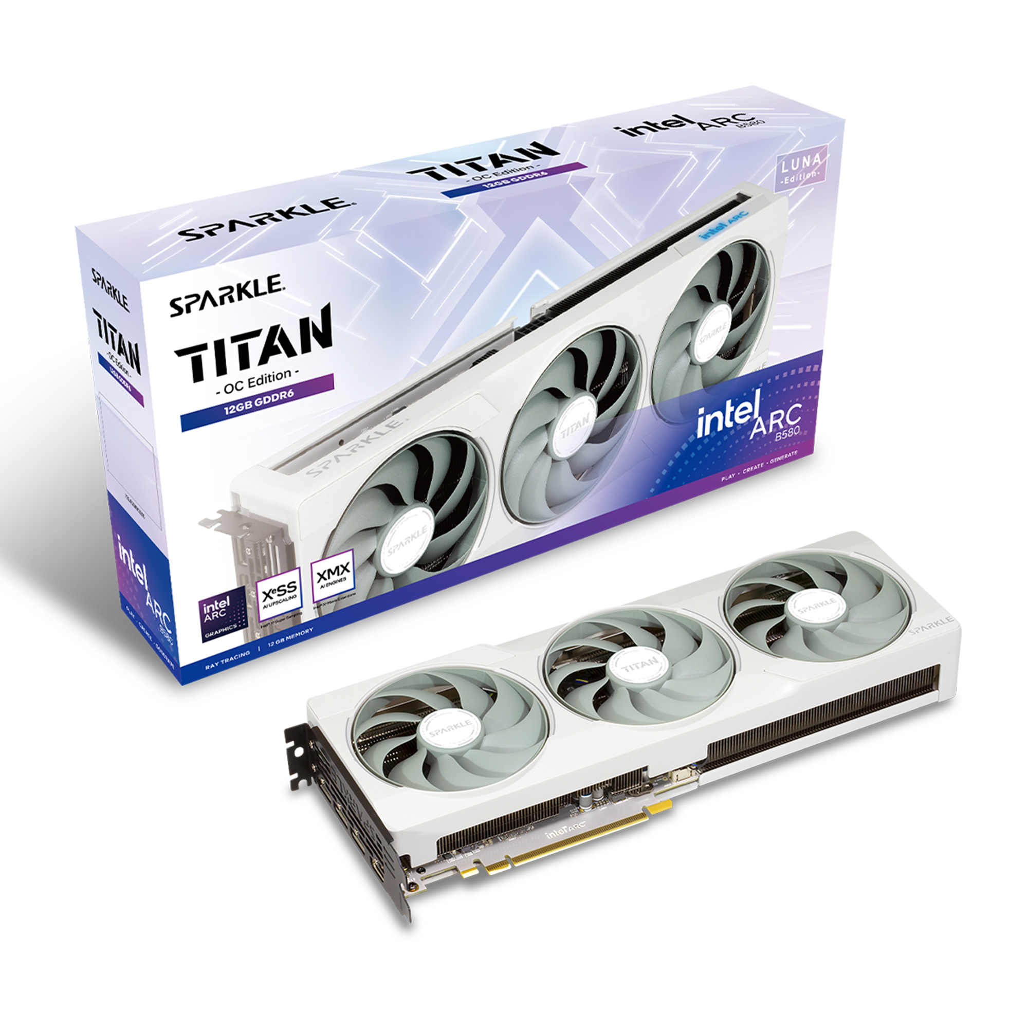 Sparkle Intel ARC B580 TITAN Luna OC 12GB GDDR6 Graphics Card