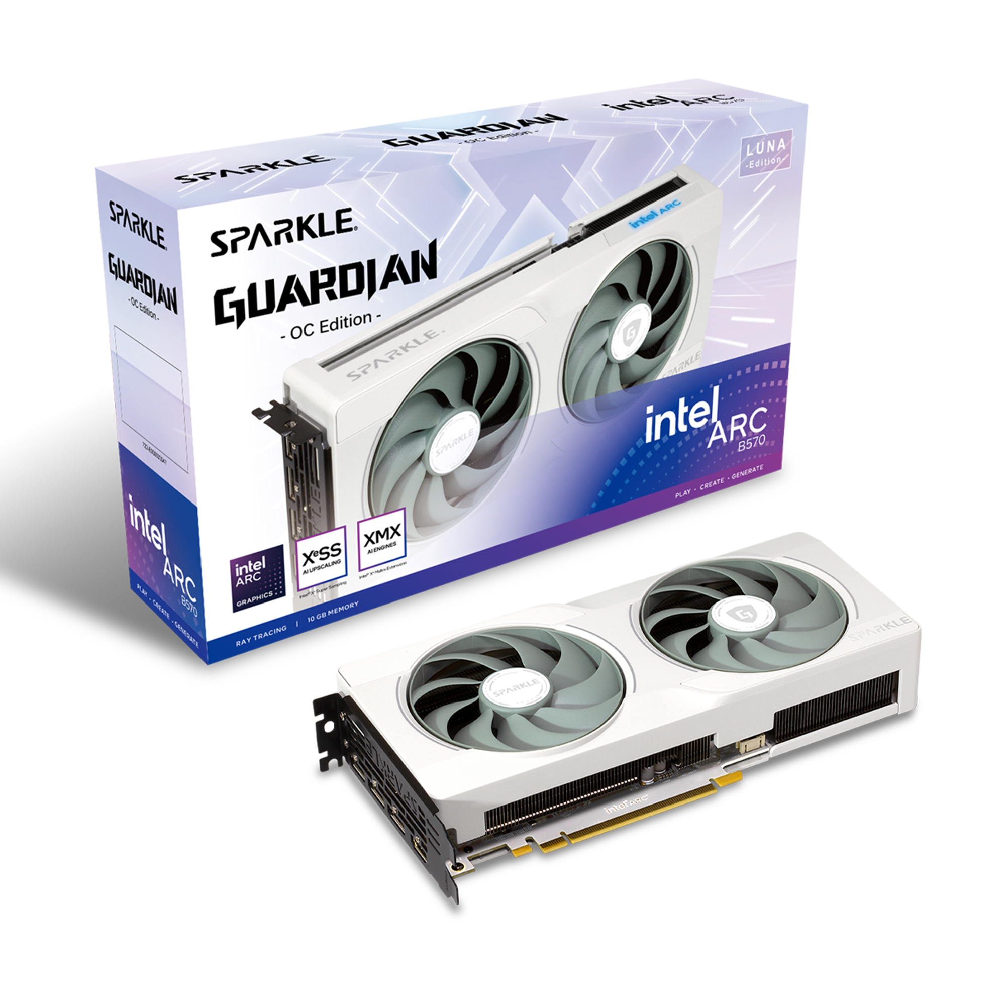 Sparkle Intel ARC B570 GUARDIAN Luna OC 10GB GDDR6 Graphics Card