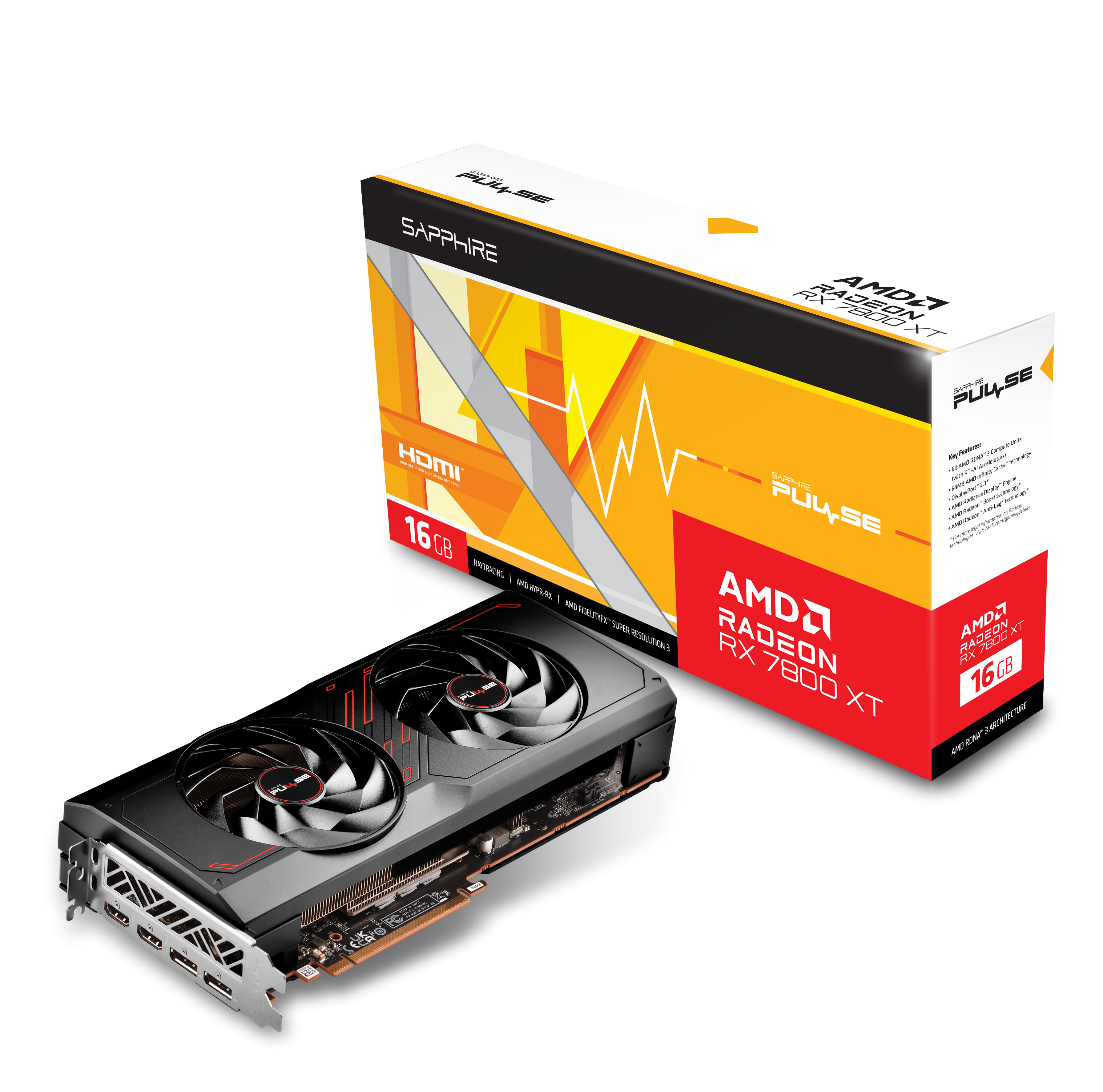  - SAPPHIRE PULSE AMD Radeon™ RX 7800 XT Gaming Graphics Card with 16GB GDDR6, AMD RDNA™ 3 architecture