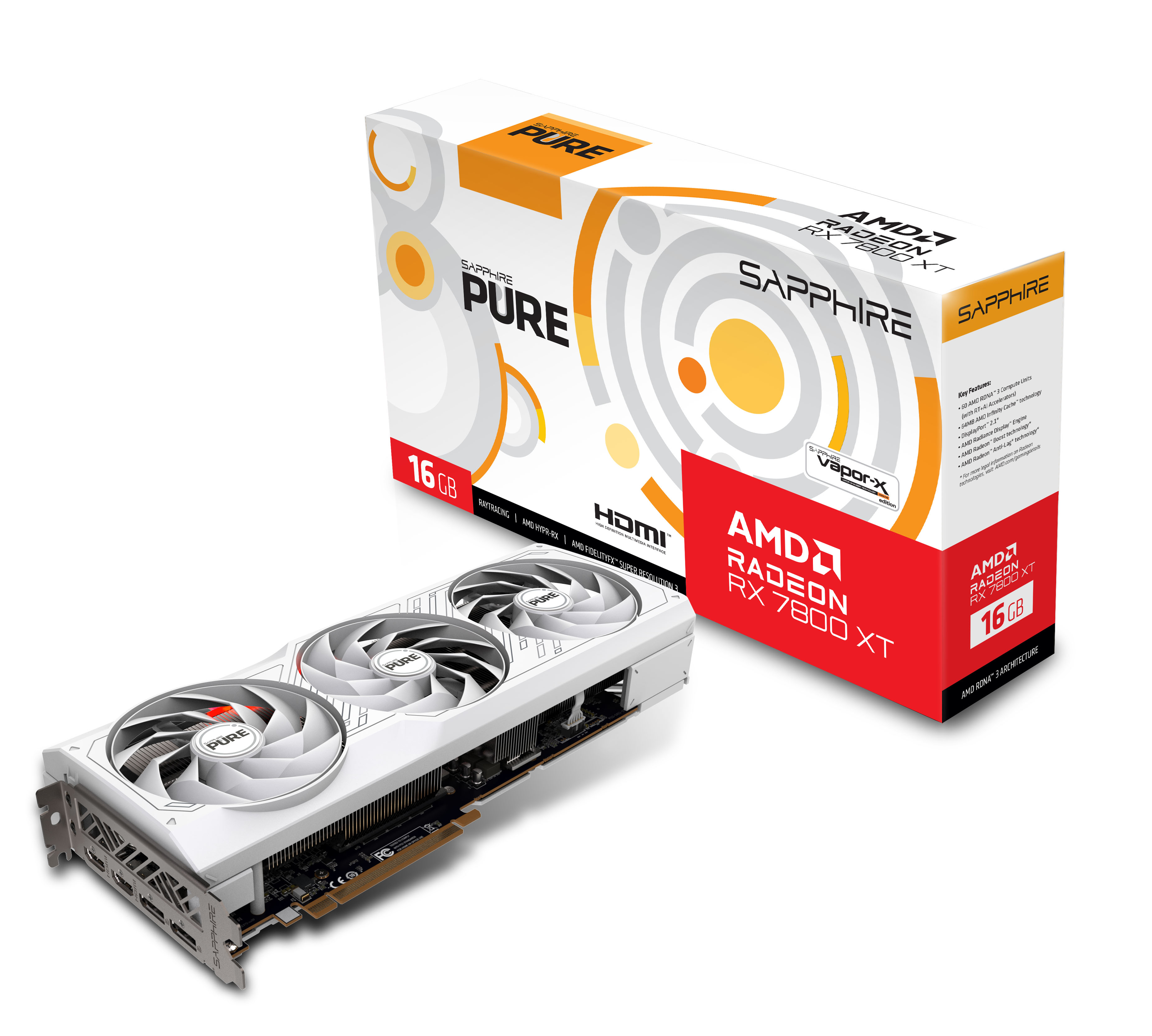 - SAPPHIRE PURE AMD Radeon™ RX 7800 XT Gaming Graphics Card with 16GB GDDR6, AMD RDNA™ 3 architecture