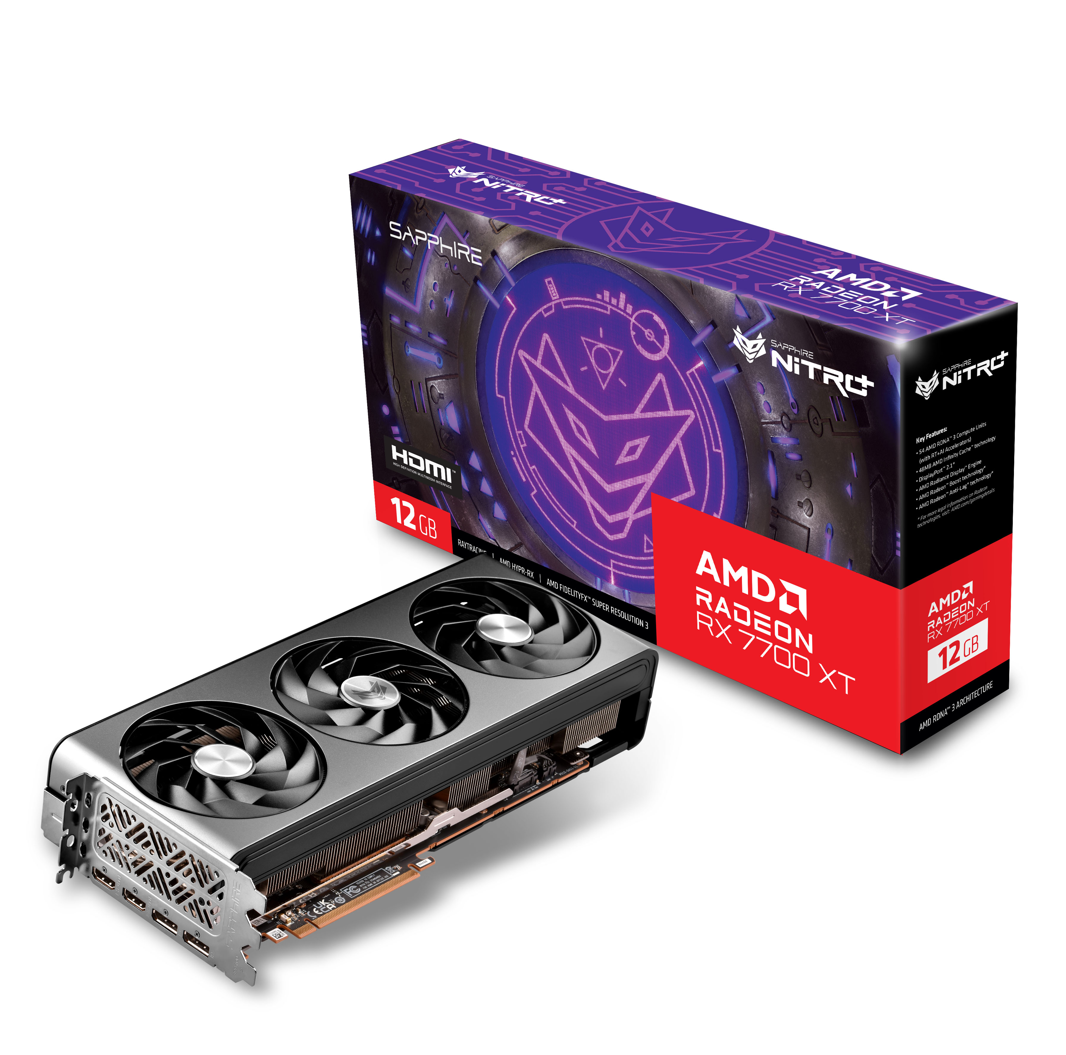 Sapphire - SAPPHIRE NITRO+ AMD Radeon™ RX 7700 XT Gaming Graphics Card with 12GB GDDR6, AMD RDNA™ 3 architecture