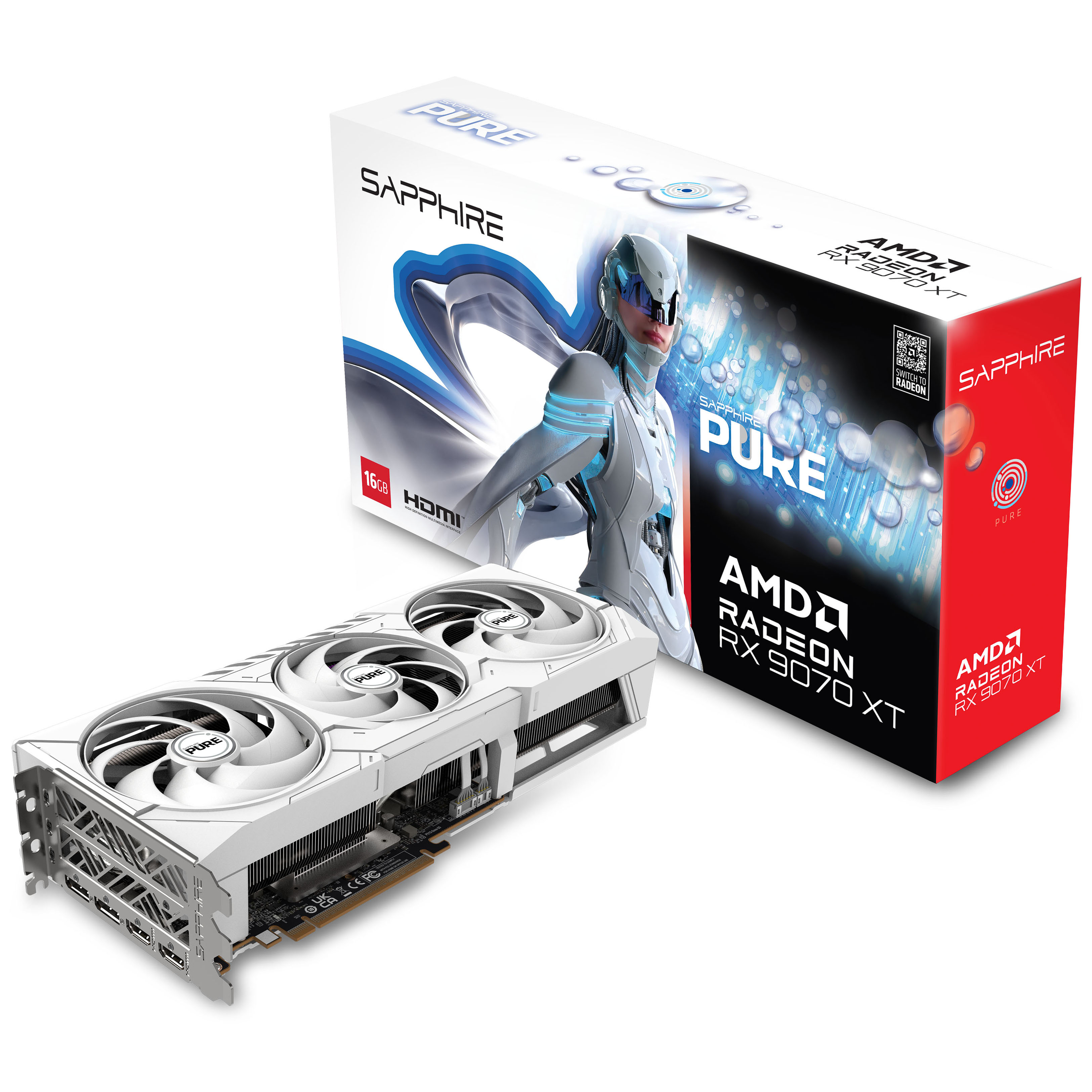 Sapphire Pure Radeon RX 9070 XT Gaming OC 16GB GDDR6 PCI-Express Graphics Card