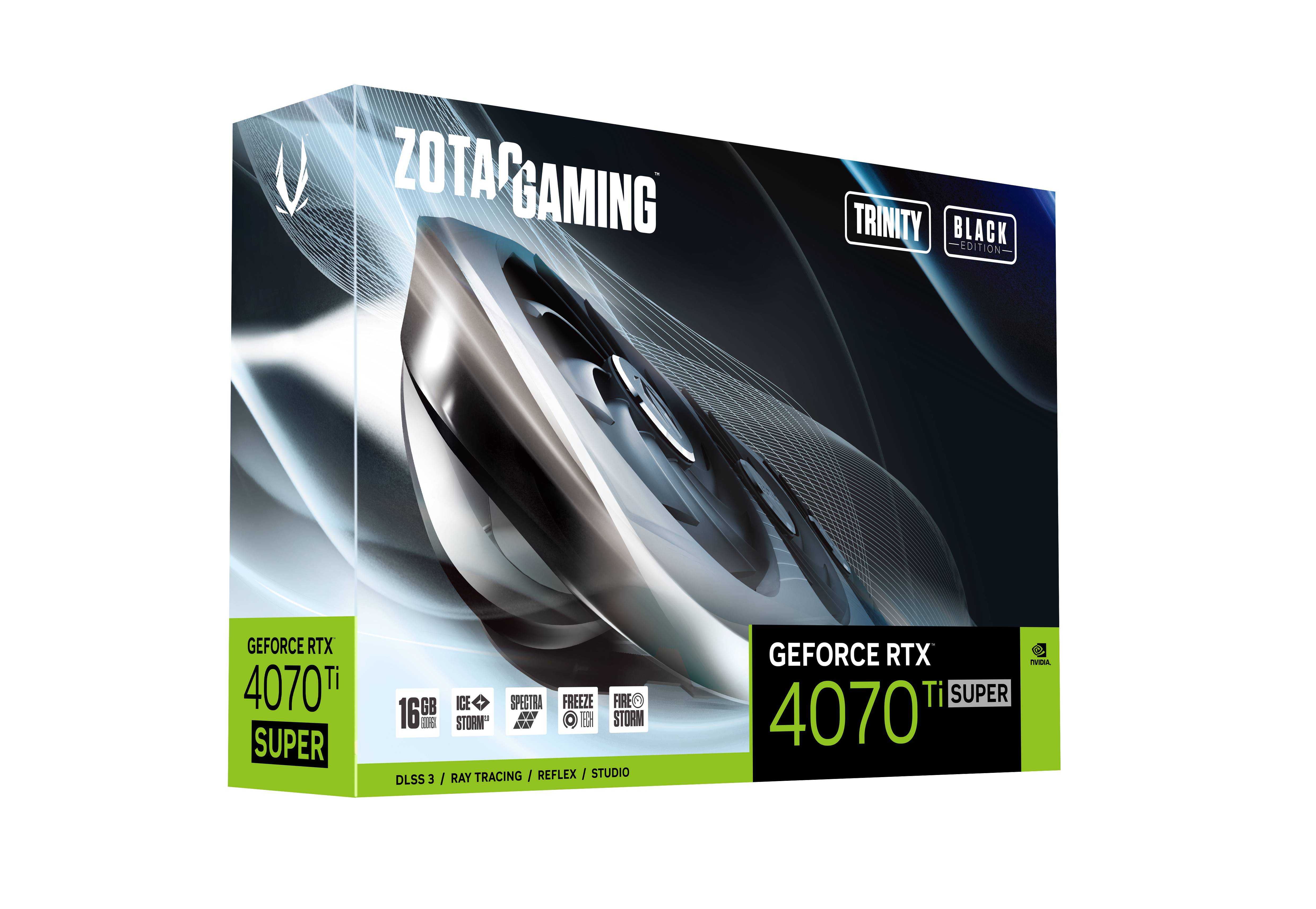 Zotac - Zotac GeForce RTX 4070 TI Super Trinity Black 16Gb Graphics Card