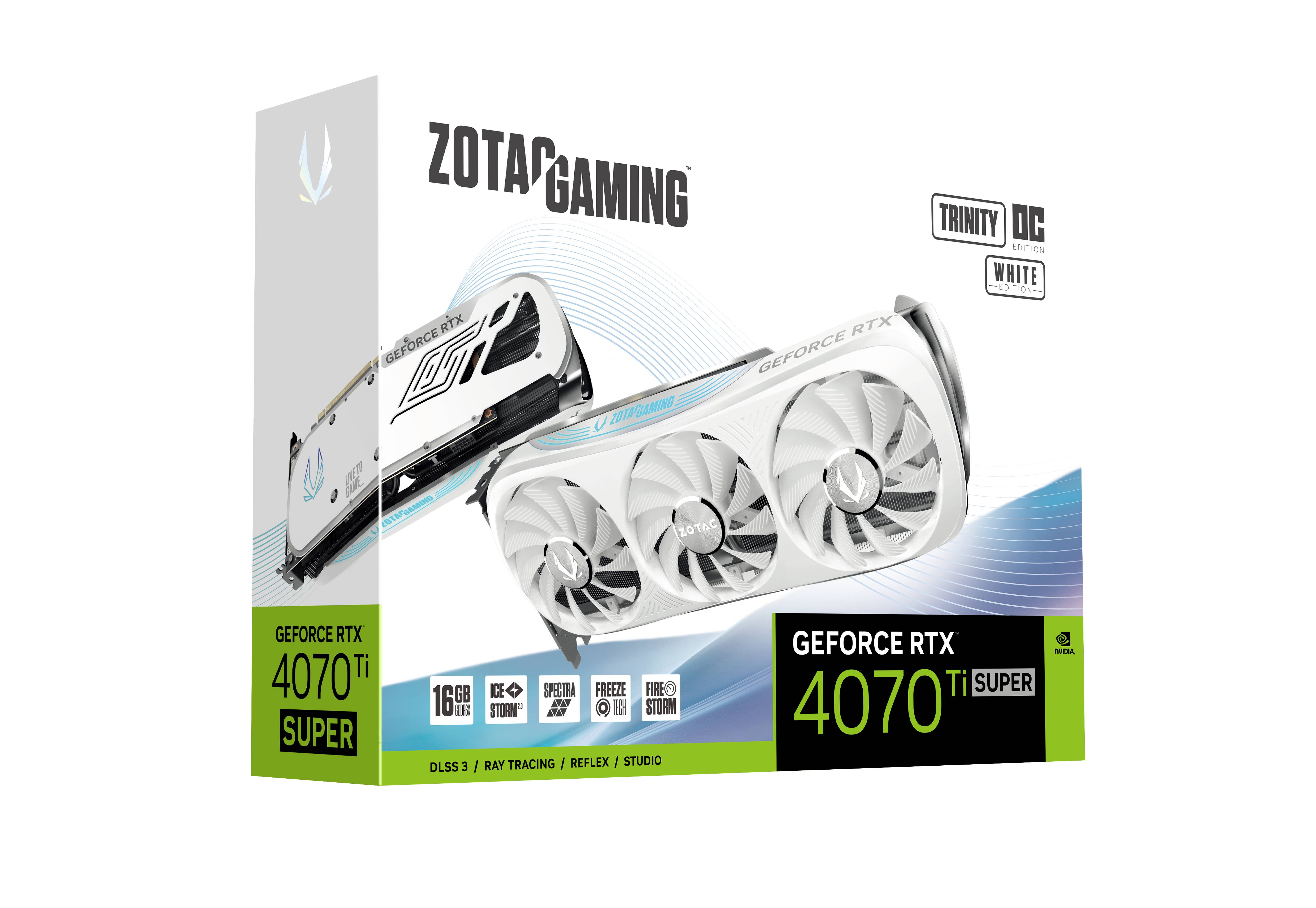 Zotac - Zotac GeForce RTX 4070 TI Super Trinity OC White 16Gb Graphics Card