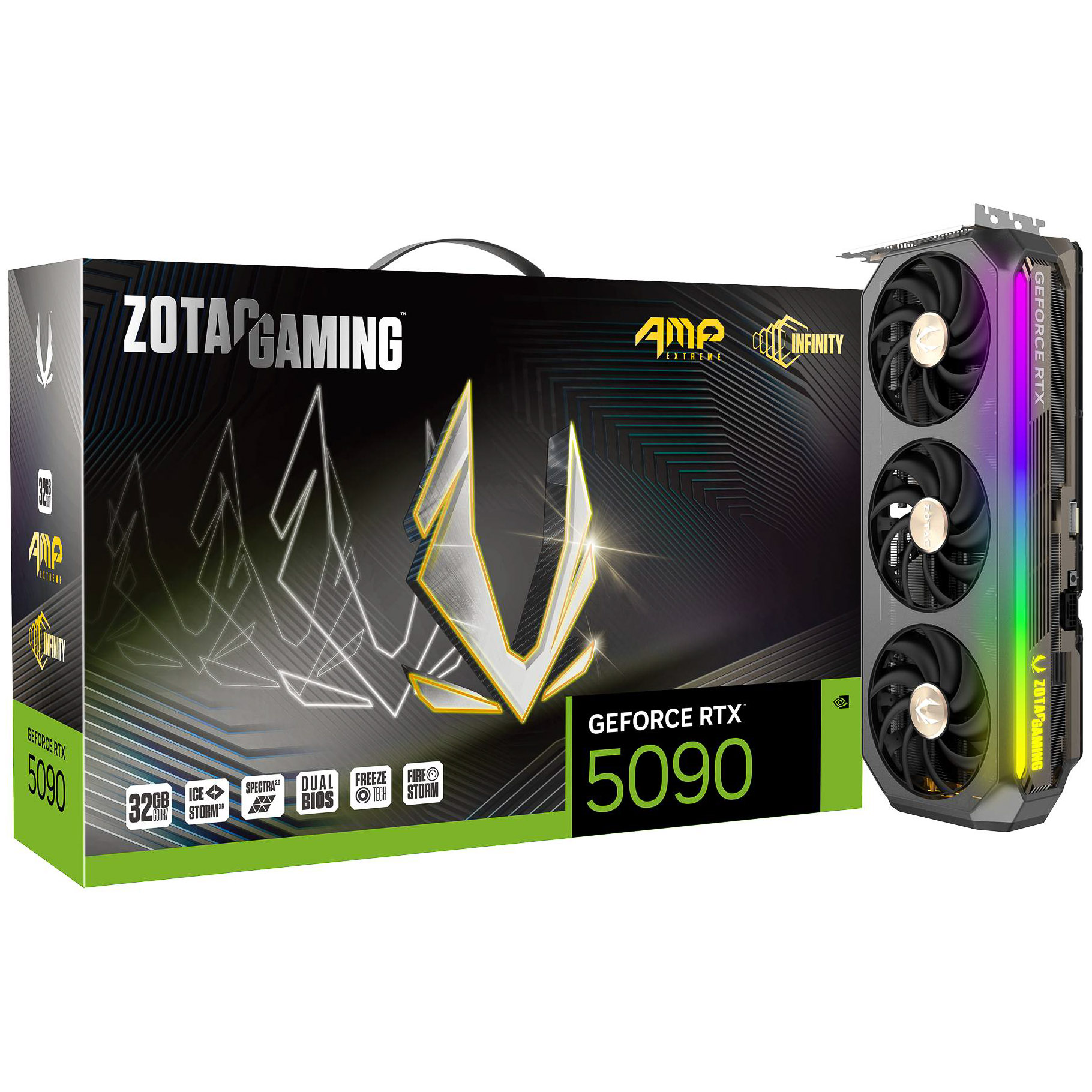 Zotac GeForce RTX 5090 AMP Extreme INFINITY 32GB GDDR7 PCI-Express Graphics Card - NVIDIA RTX 5090 graphics card from Overclockers
