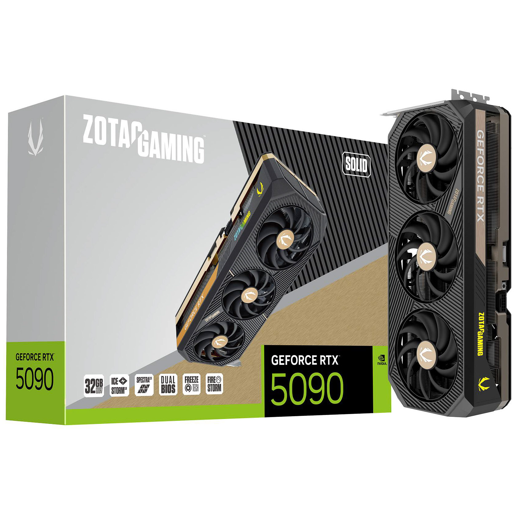 Zotac GeForce RTX 5090 Solid 32GB GDDR7 PCI-Express Graphics Card - NVIDIA RTX 5090 graphics card from Overclockers