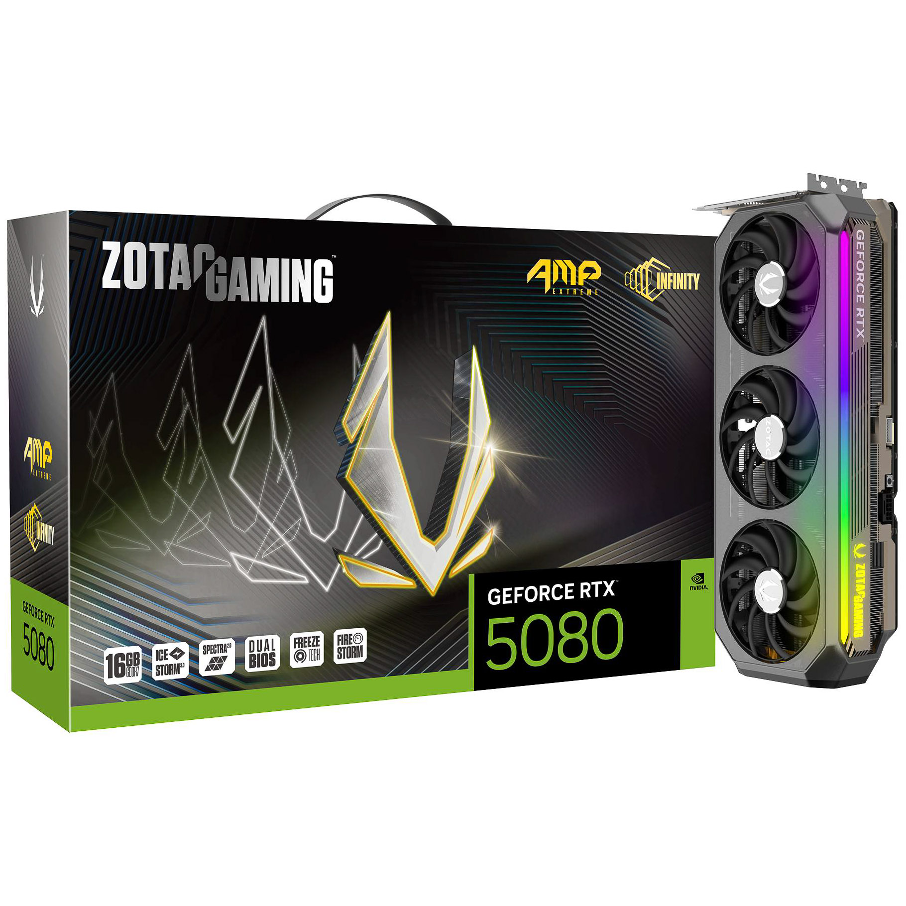 Zotac GeForce RTX 5080 AMP Extreme INFINITY 16GB GDDR7 PCI-Express Graphics Card - NVIDIA RTX 5080 graphics card from Overclockers