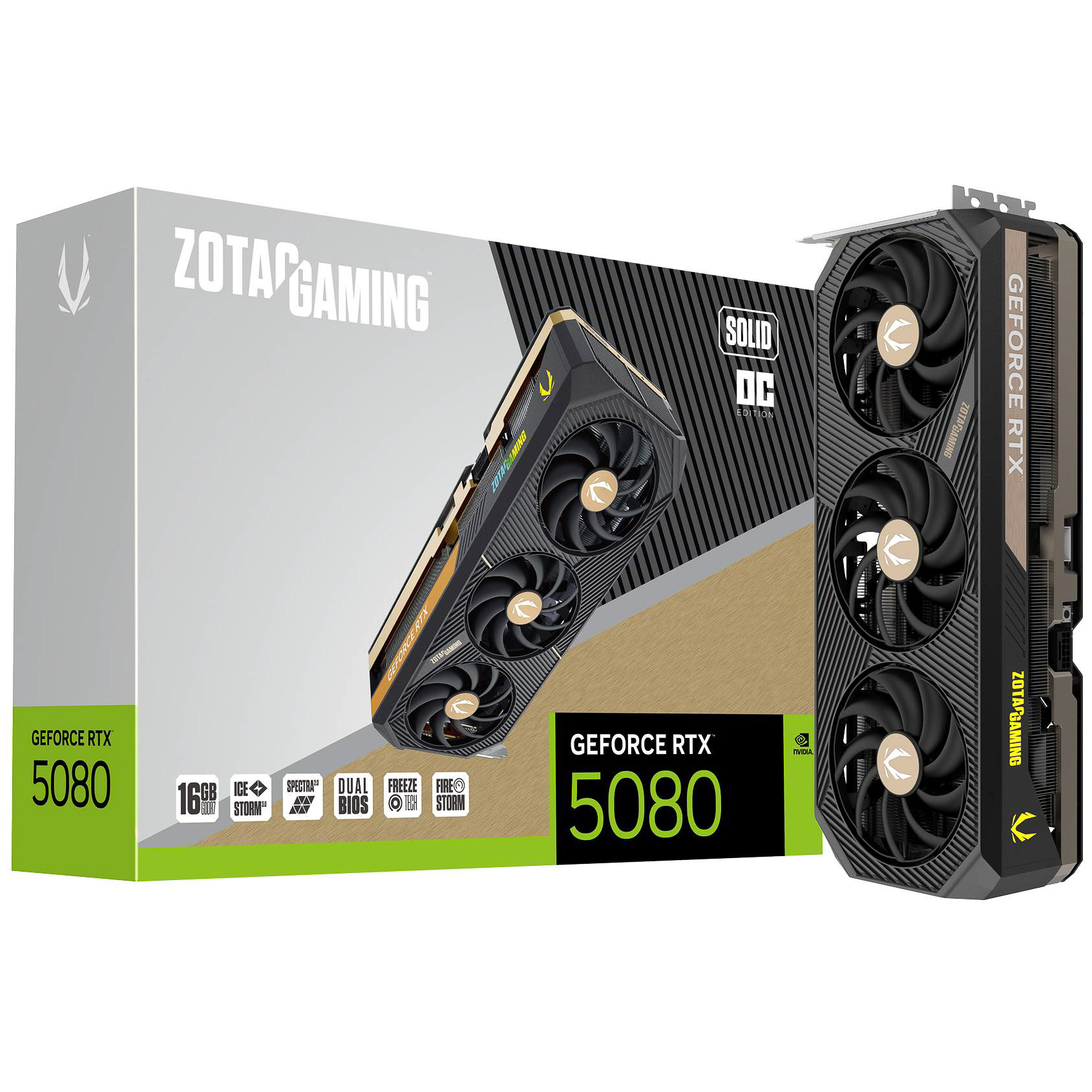 Zotac GeForce RTX 5080 Solid OC 16GB GDDR7 PCI-Express Graphics Card