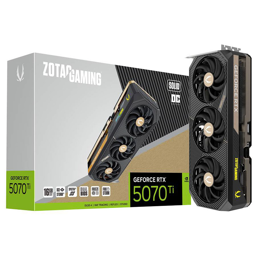 Zotac - Zotac GeForce RTX 5070 Ti Solid OC 16GB GDDR7 PCI-Express Graphics Card