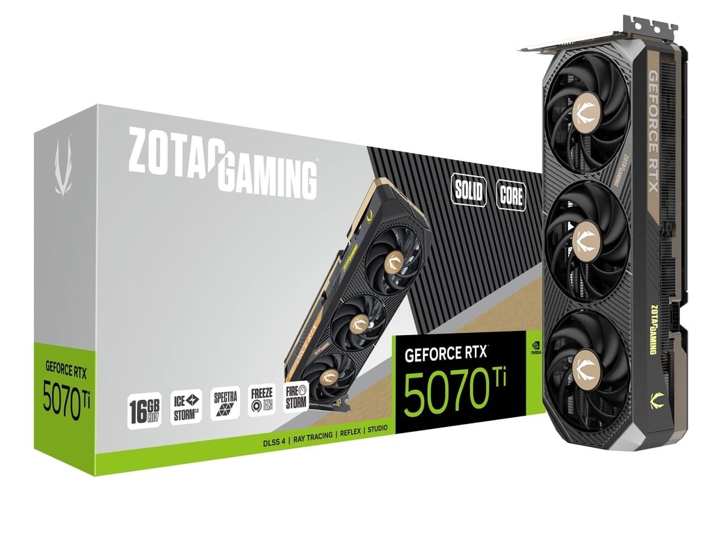 Zotac - Zotac GeForce RTX 5070 Ti Solid Core 16GB GDDR7 PCI-Express Graphics Card