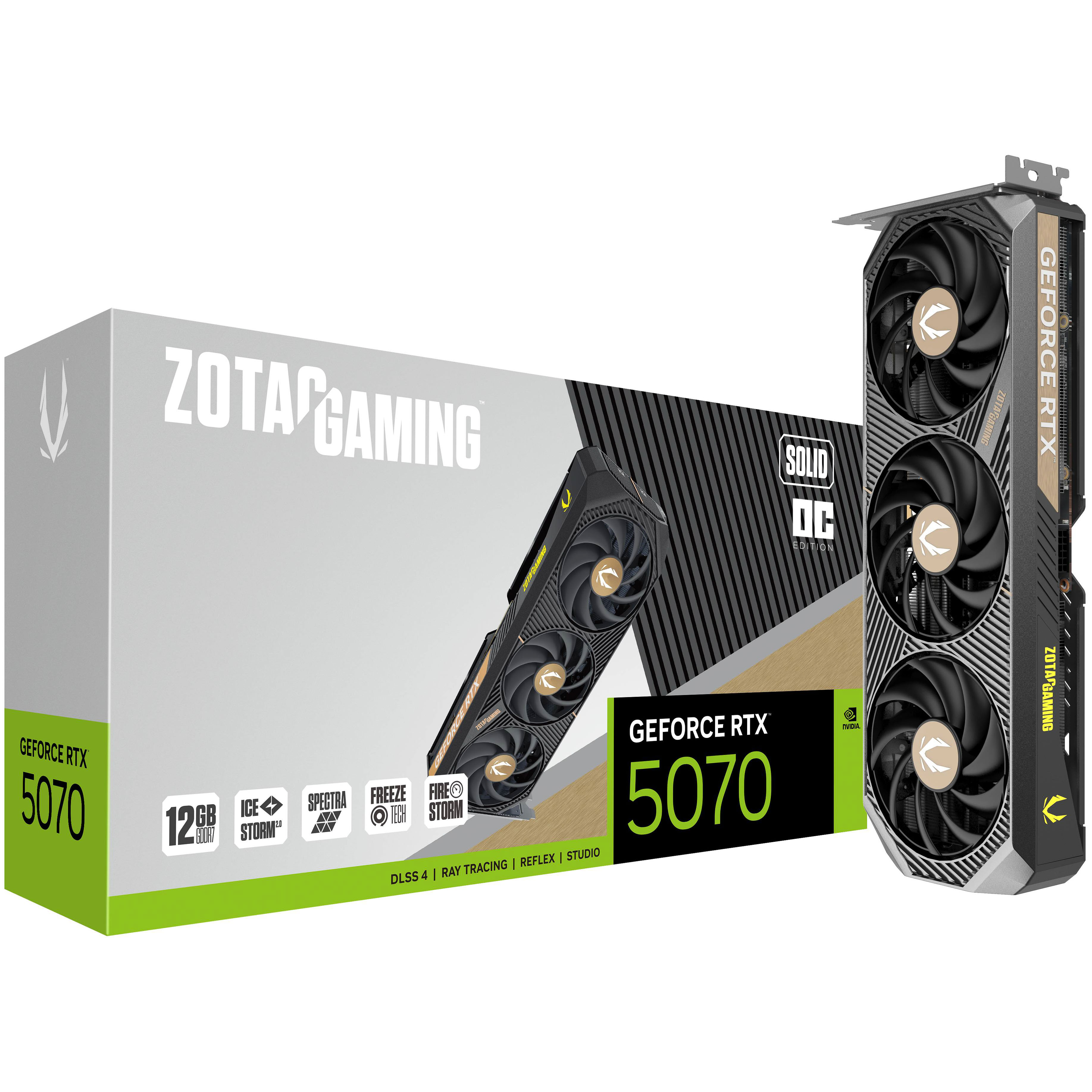 Zotac GeForce RTX 5070 Solid OC 12GB GDDR7 PCI-Express Graphics Card