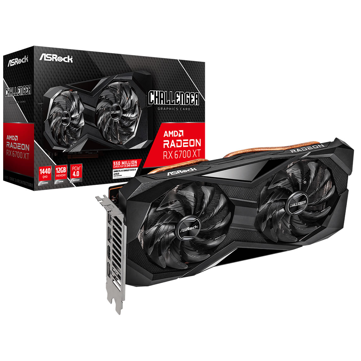 ASRock - Asrock RX Radeon 6700 XT Challenger D 12GB GDDR6 PCI-Express Graphics Card