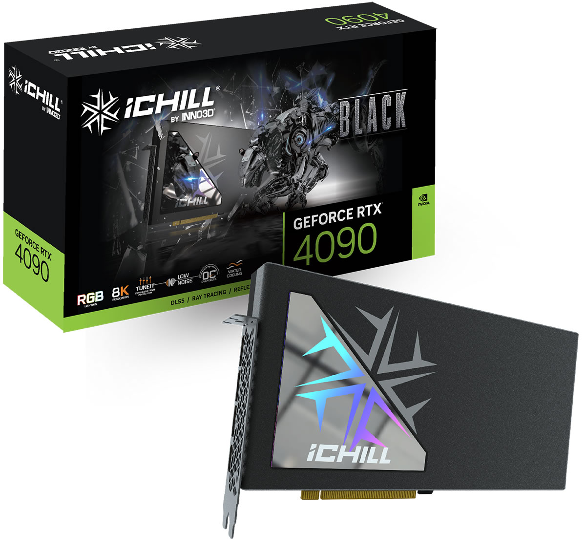 Inno3D - Inno3D GeForce RTX 4090 ICHILL BLACK 24GB GDDR6X PCI-Express Graphics Card