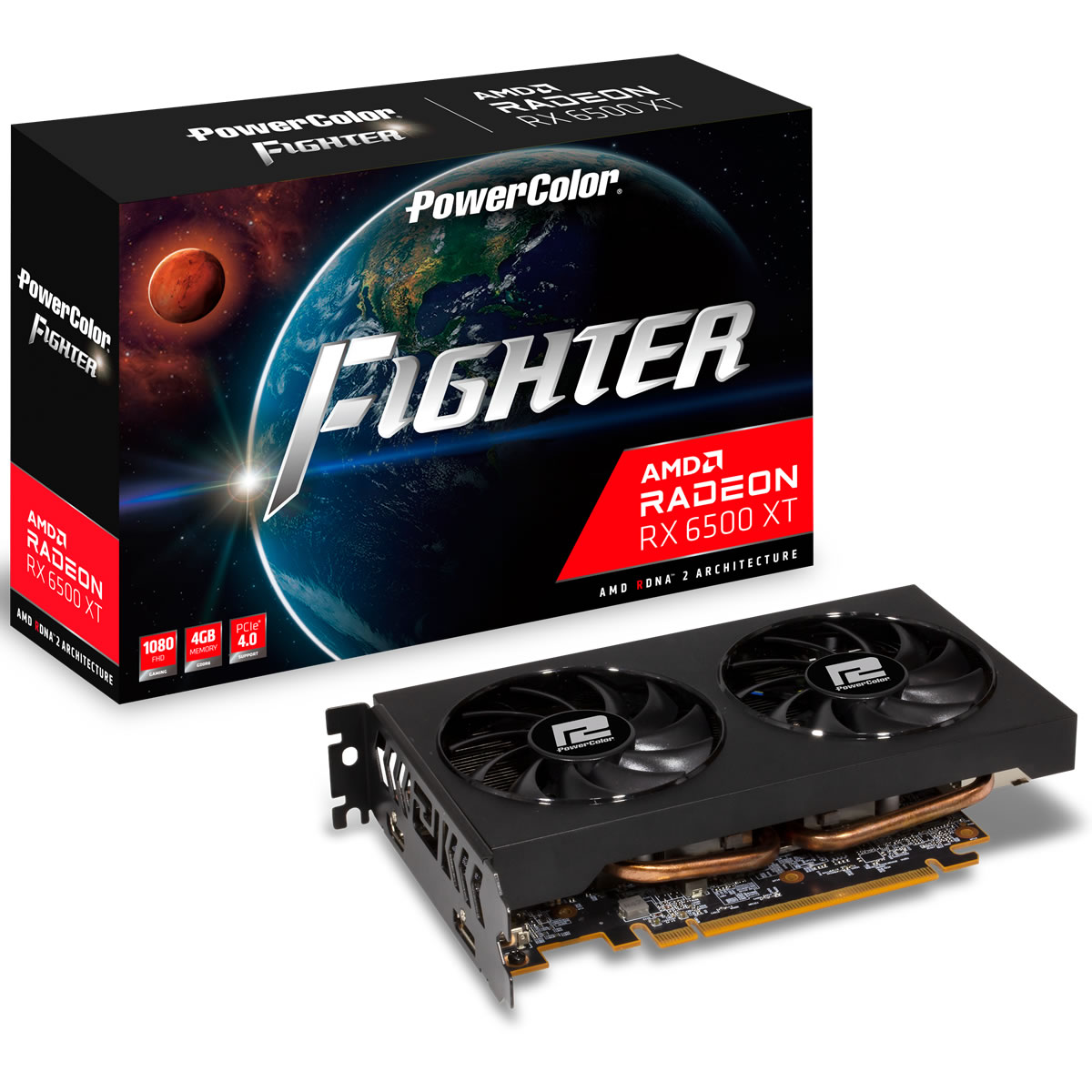 PowerColor - PowerColor Radeon RX 6500 XT Fighter 4GB GDDR6 PCI-Express Graphics Card