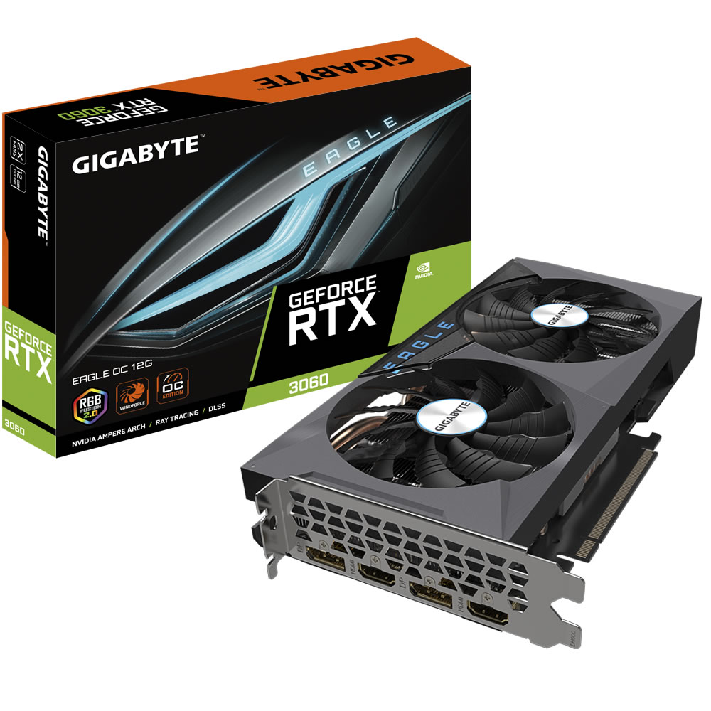 Gigabyte GeForce RTX 3060 Eagle OC V2 LHR 12GB GDDR6 PCI-Express Graphics Card