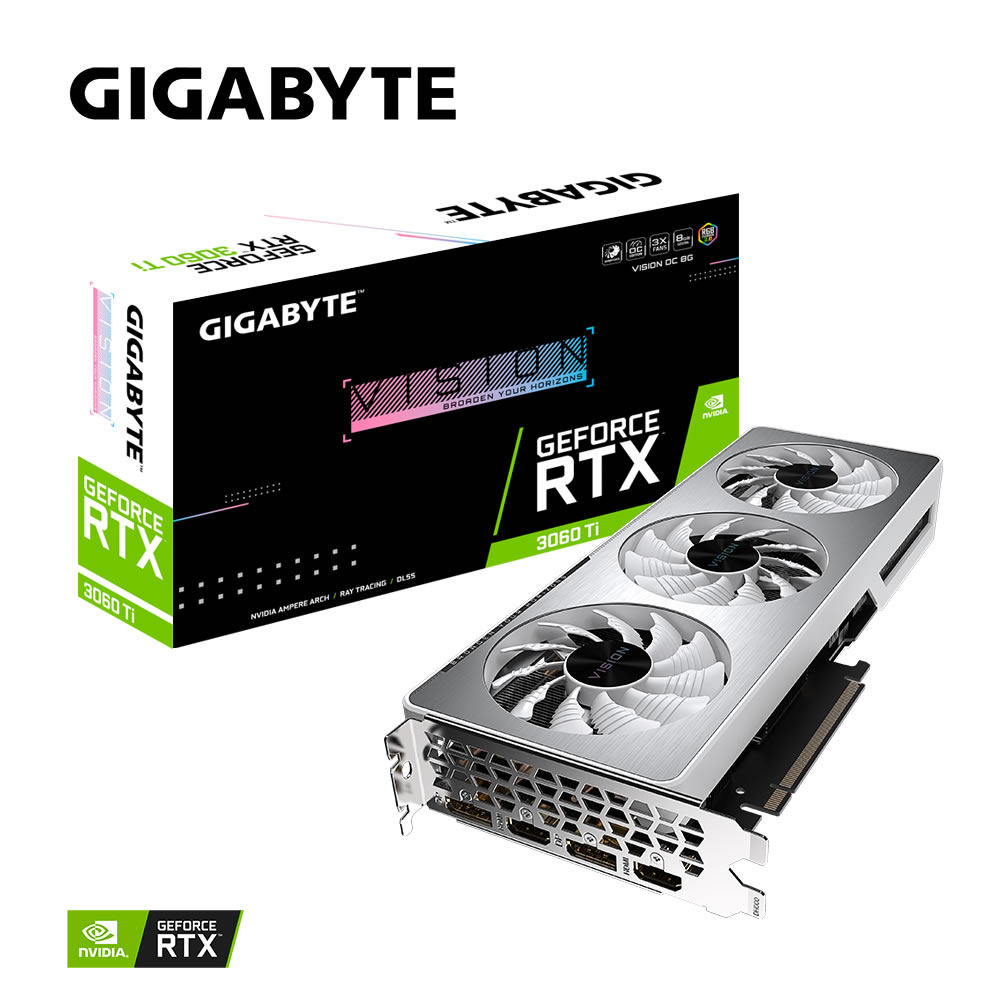 Gigabyte - Gigabyte GeForce RTX 3060Ti Vision OC V2 LHR 8GB GDDR6 PCI-Express Graphics Card