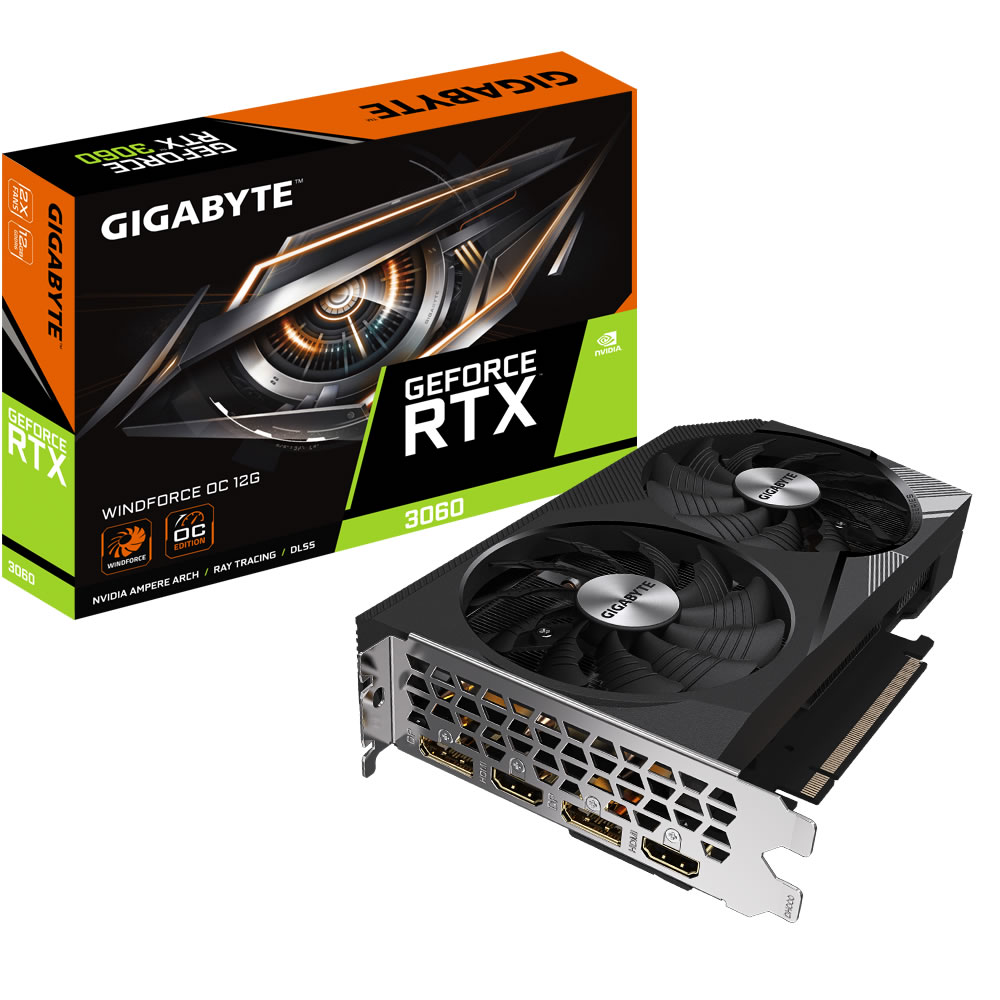 Gigabyte - Gigabyte GeForce RTX 3060 WindForce OC LHR 12GB GDDR6 PCI-Express Graphics Card