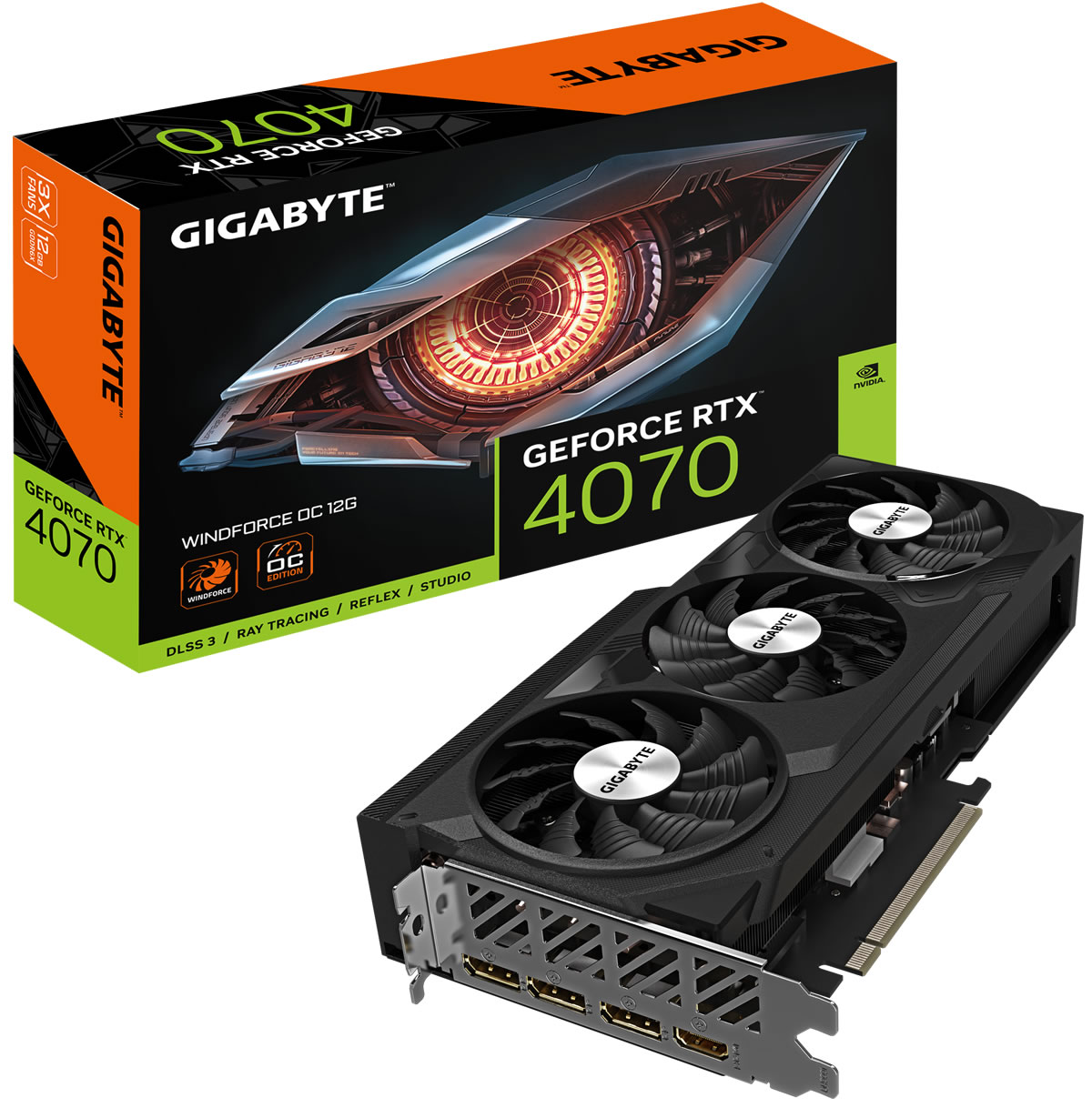 Gigabyte GeForce RTX 4070 WindForce OC 12GB GDDR6X PCI-Express Graphics Card