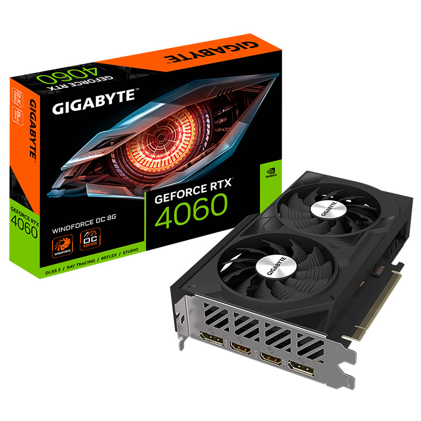 Gigabyte GeForce RTX 4060 WindForce 2X OC 8GB GDDR6 PCI-Express Graphics Card