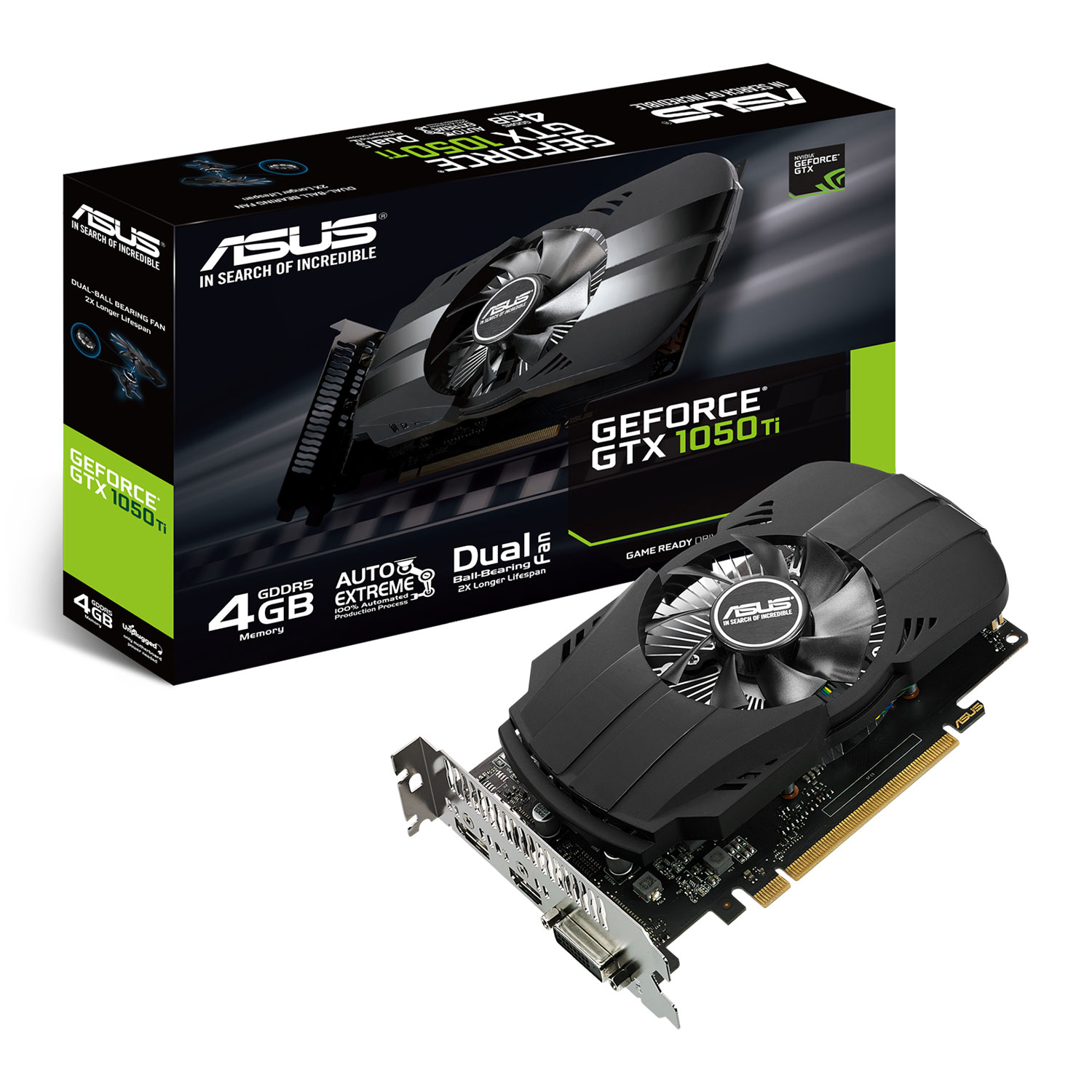 Asus - Asus GeForce GTX 1050Ti Phoenix 4096MB GDDR5 PCI-Express Graphics Card