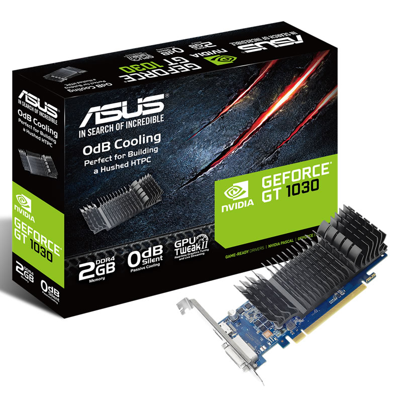 Asus NVIDIA GeForce GT 1030 LP Silent 2048MB DDR4 PCI-Express Graphics Card
