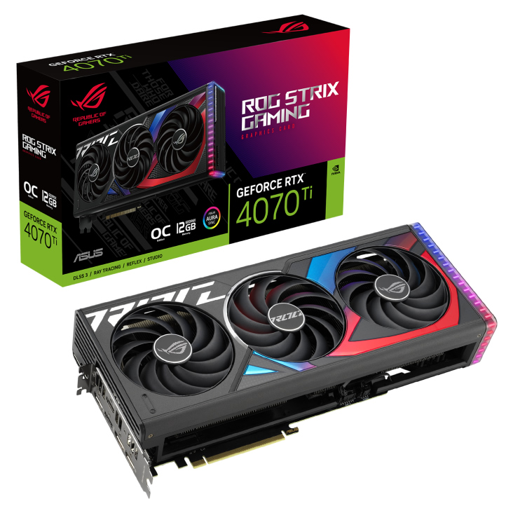 Asus - Asus GeForce RTX 4070Ti ROG Strix Gaming OC 12GB GDDR6X PCI-Express Graphics Card