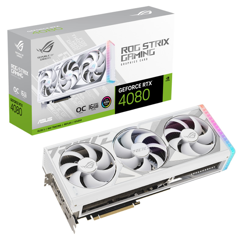 Asus - Asus GeForce RTX 4080 Strix Gaming OC White Edition 16GB GDDR6X PCI-Express Graphics Card