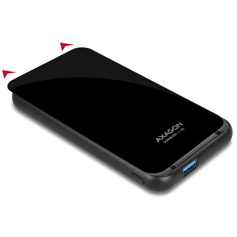 AXAGON - AXAGON EE25-S6B 2.5" Case, USB3.0 /SATA 6G, Plastic Portable Enclosure - Black