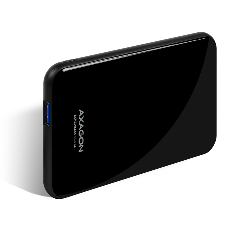 AXAGON - AXAGON EE25-S6B 2.5" Case, USB3.0 /SATA 6G, Plastic Portable Enclosure - Black
