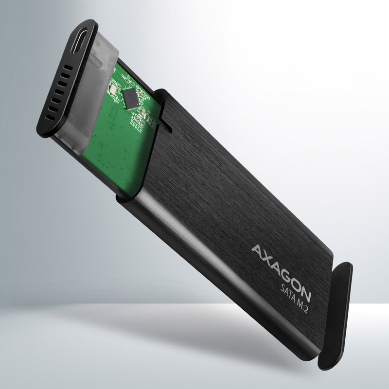 AXAGON - AXAGON EEM2-SBC USB-C 3.2 Gen 2 - M.2 SATA SSD 30-80mm Aluminium External Enclosure