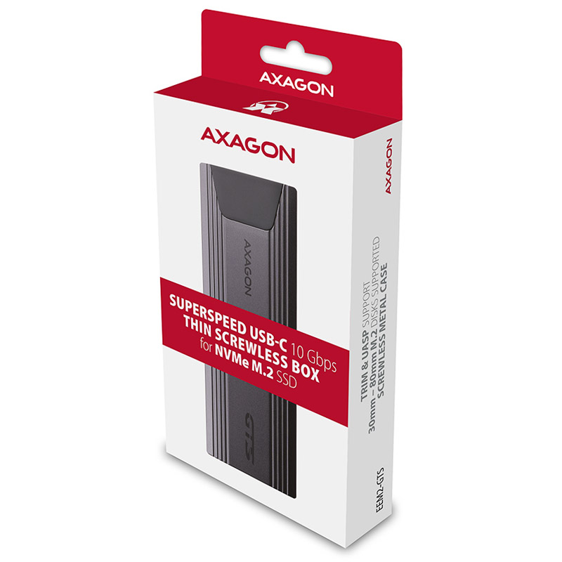 AXAGON - AXAGON EEM2-GTS USB-C 3.2 Gen 2 - M.2 NVMe SSD Enclosure