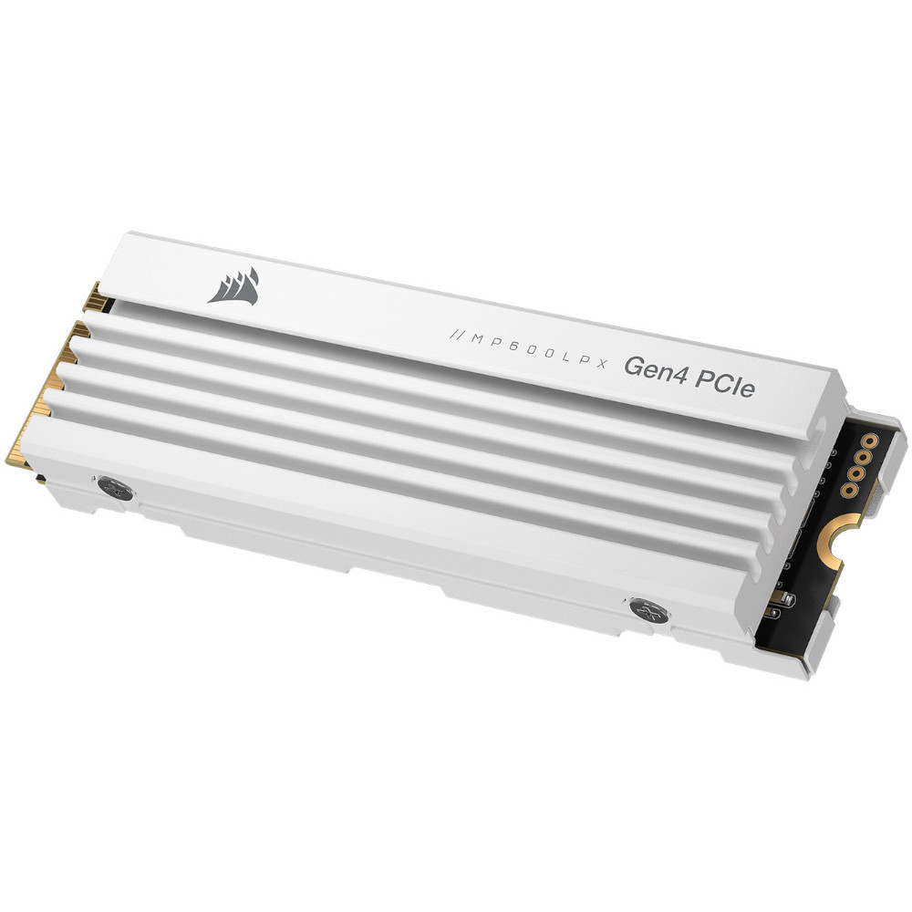 CORSAIR - Corsair Force MP600 PRO LPX 2TB WHITE NVMe PCIe 4.0 M.2 Solid State Drive with Heatsink (CSSD-F2000GBMP600PLPW)