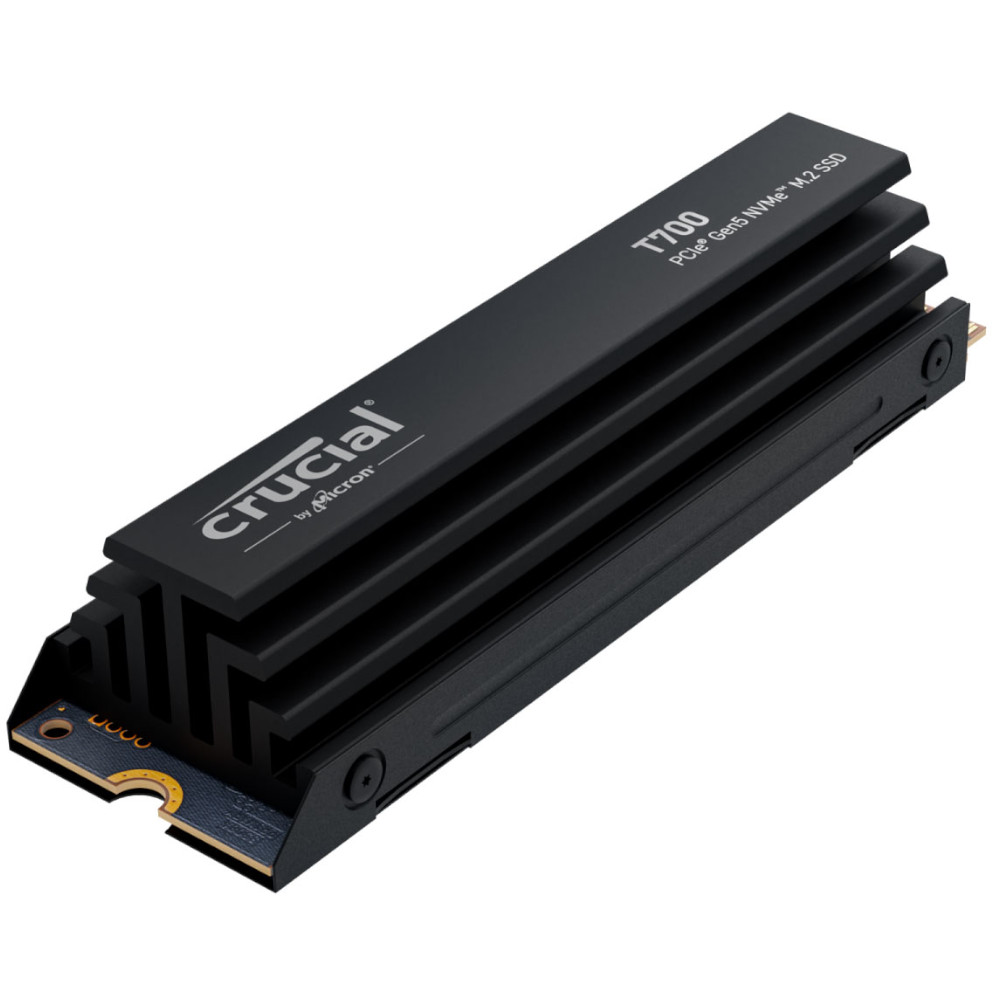 Crucial - Crucial T700 1TB NVMe PCIe Gen5 M.2 Solid State Drive with Heatsink (CT1000T700SSD5)