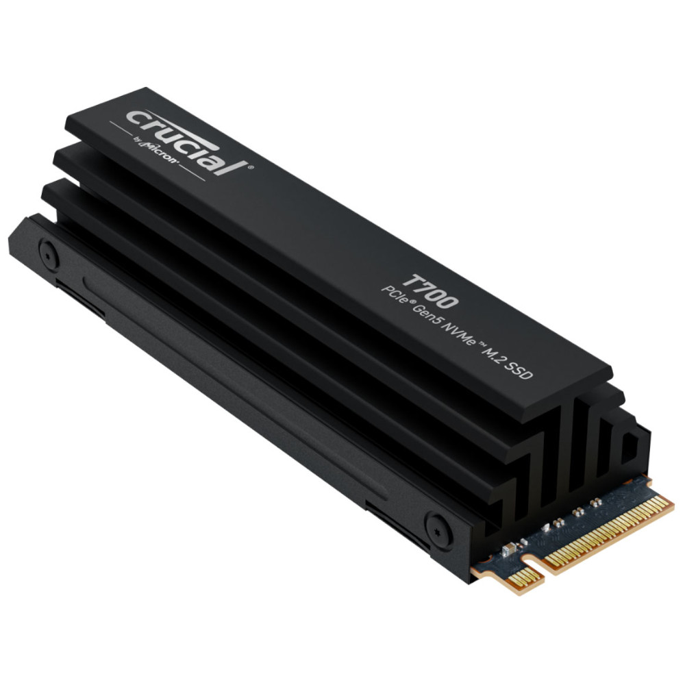 Crucial - Crucial T700 1TB NVMe PCIe Gen5 M.2 Solid State Drive with Heatsink (CT1000T700SSD5)