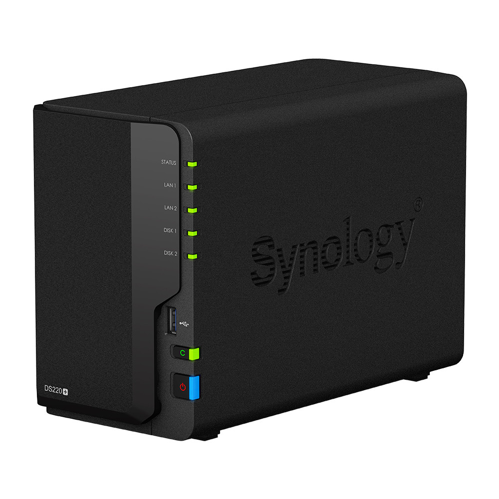 Synology - Synology Diskstation DS220+ 2 Bay Home and Office NAS Enclosure