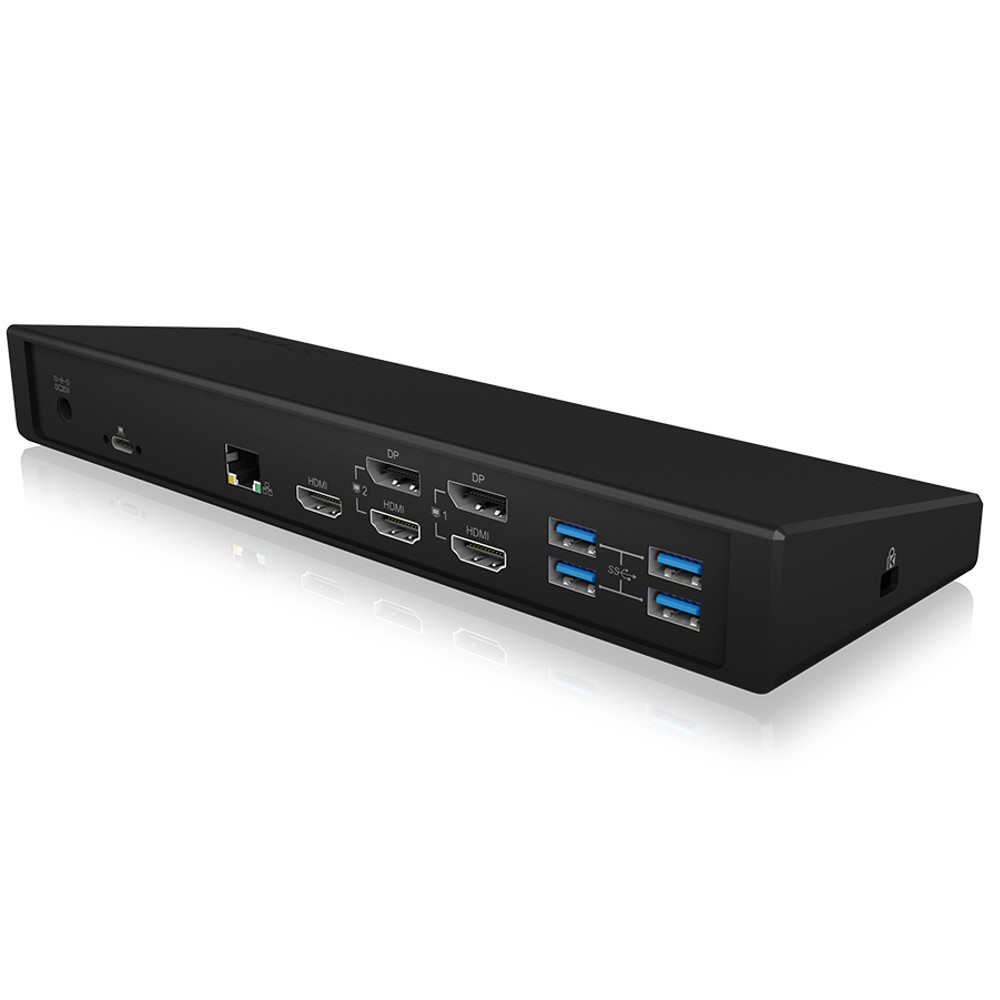 ICY BOX - IcyBox USB Type-C™ Docking Station with Triple Video Output - Black (IB-DK2244AC)