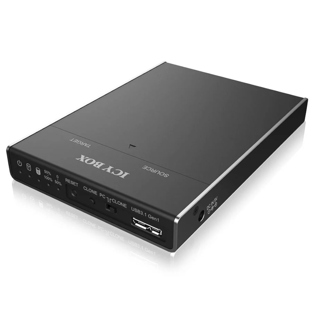 IcyBox M.2 Clone Housing for 2x M.2 SSD External Enclosure