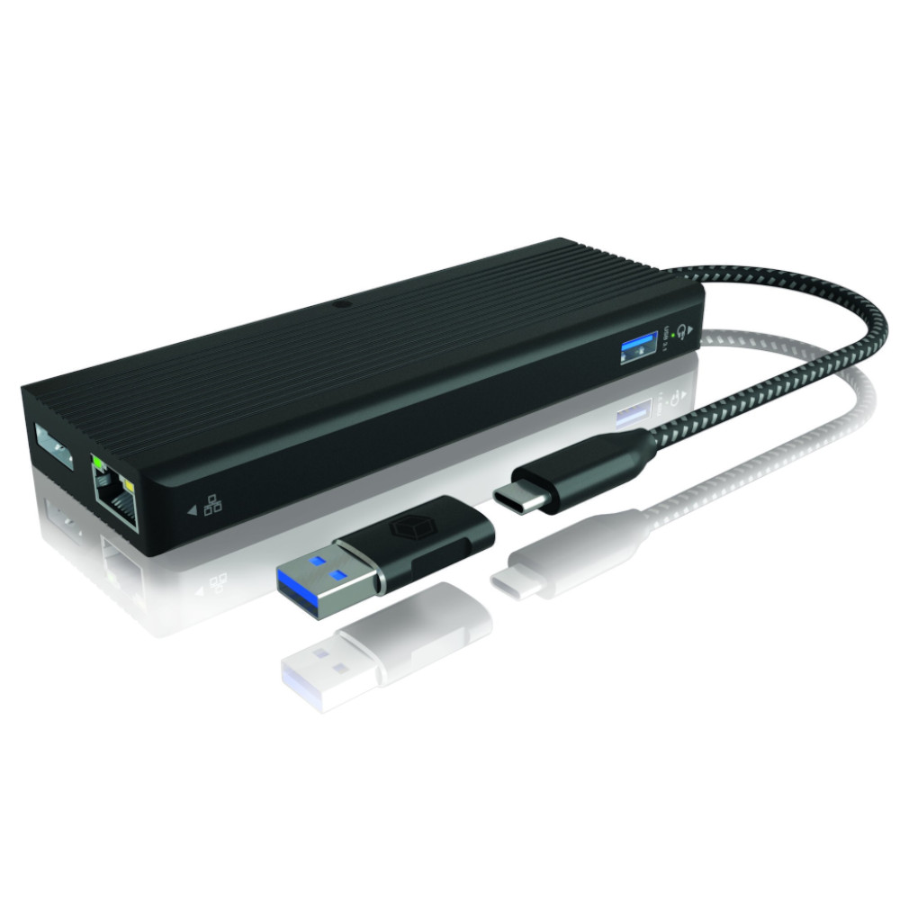 IcyBox 9 in 1 USB Type-C® & Type-A Dock with Dual Video Output