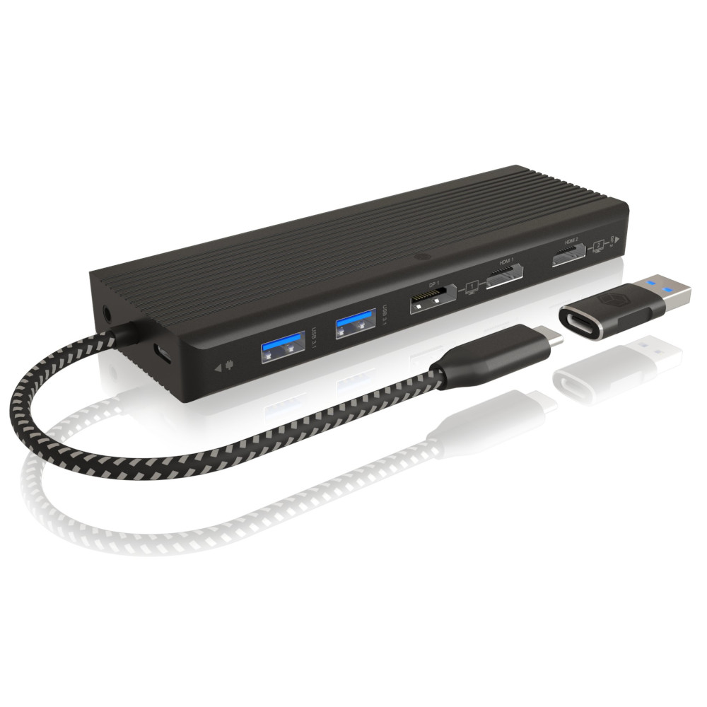 ICY BOX - IcyBox 9 in 1 USB Type-C® & Type-A Dock with Dual Video Output