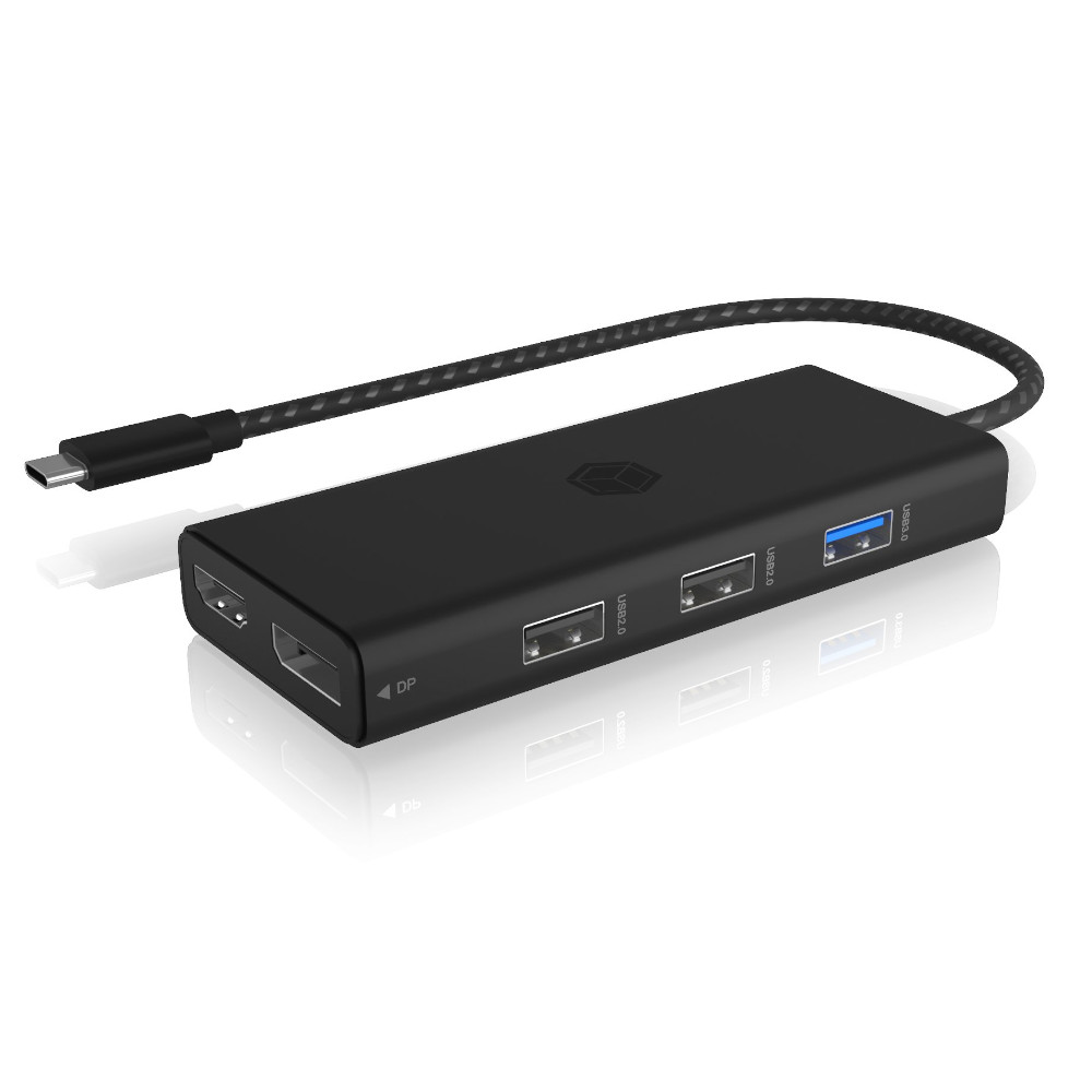 IcyBox 7 in 1 USB Type-C® Docking Station with Triple Video Output